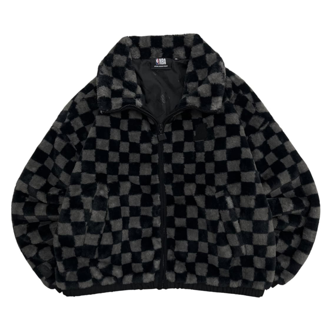 NBA 차콜 체커보드 후리스 집업 XS 상품이미지3