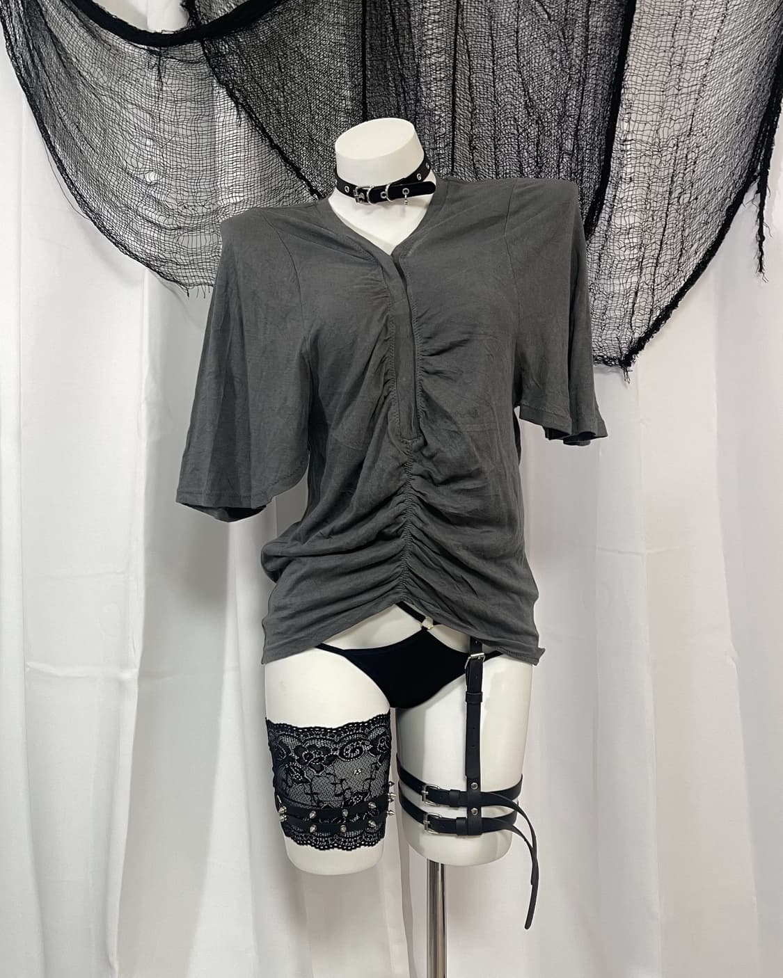 gray shirring t-shirt 상품이미지3