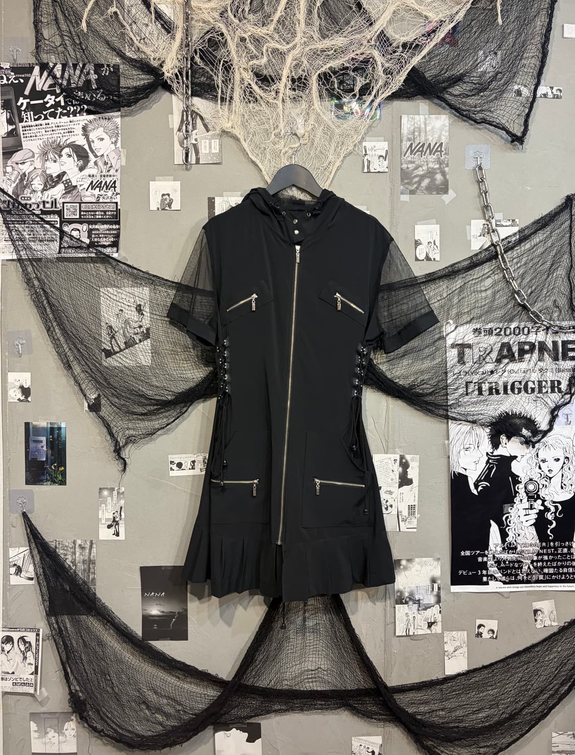 Gothic Utility eyelet  hoodie one piece 상품이미지4