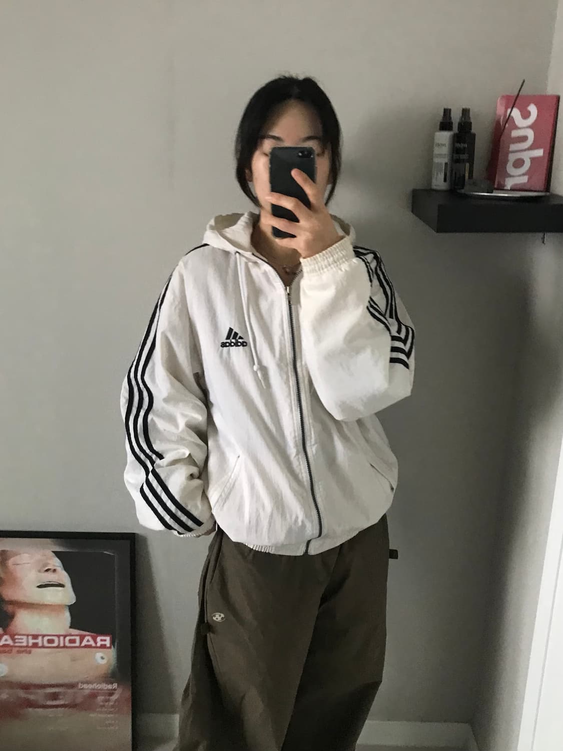 아디다스 90년대 해외판 올드스쿨 화이트 누빔 헤비 후드 자켓 상품이미지2