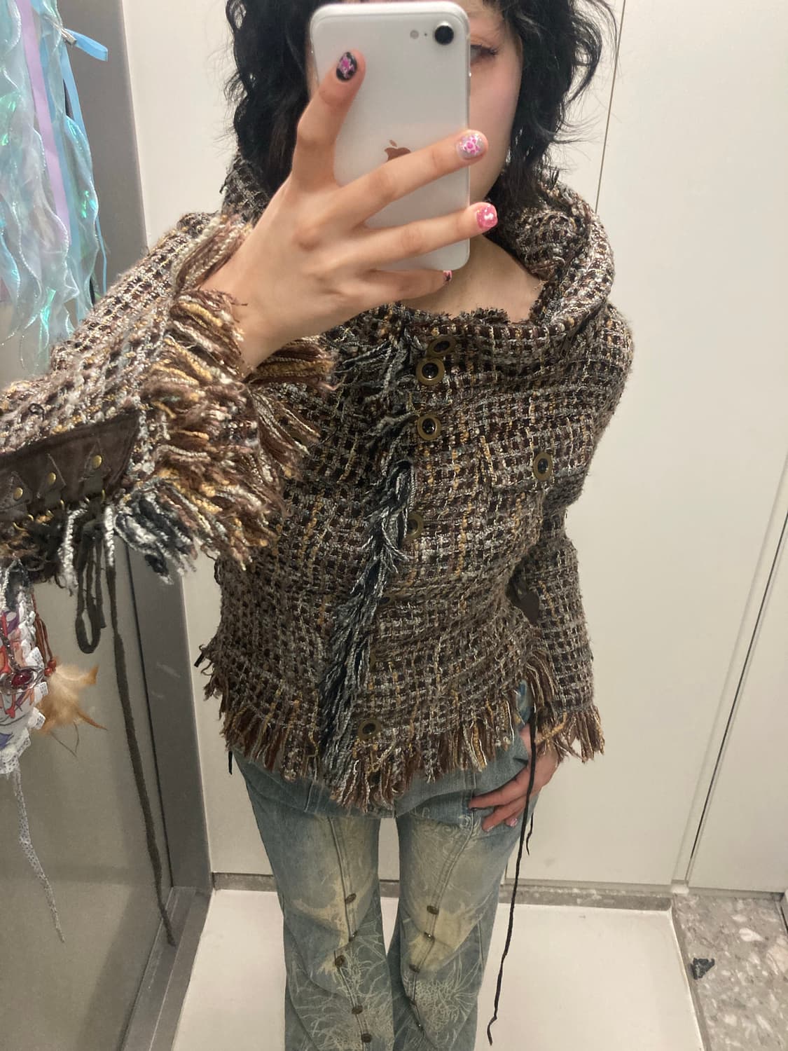 y2k 오리엔탈 에스닉 그런지 웨스턴 자켓 데님팬츠 부츠컷 상품이미지2