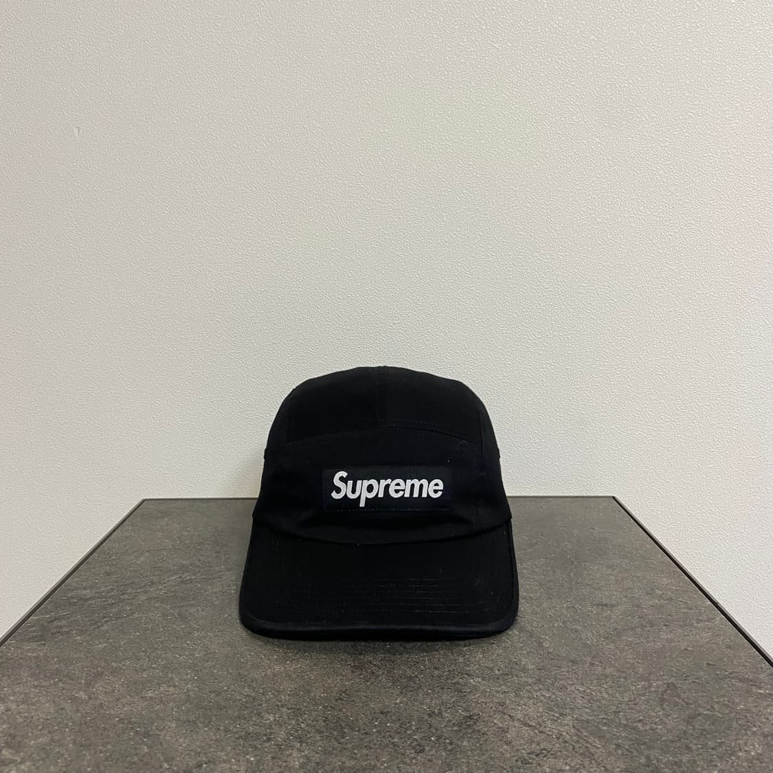 슈프림 워시드 블랙 박스로고 캠프캡 모자 상품이미지1