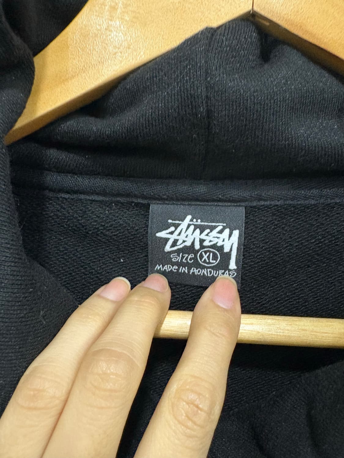 스투시 검정 후드티 XL 상품이미지2