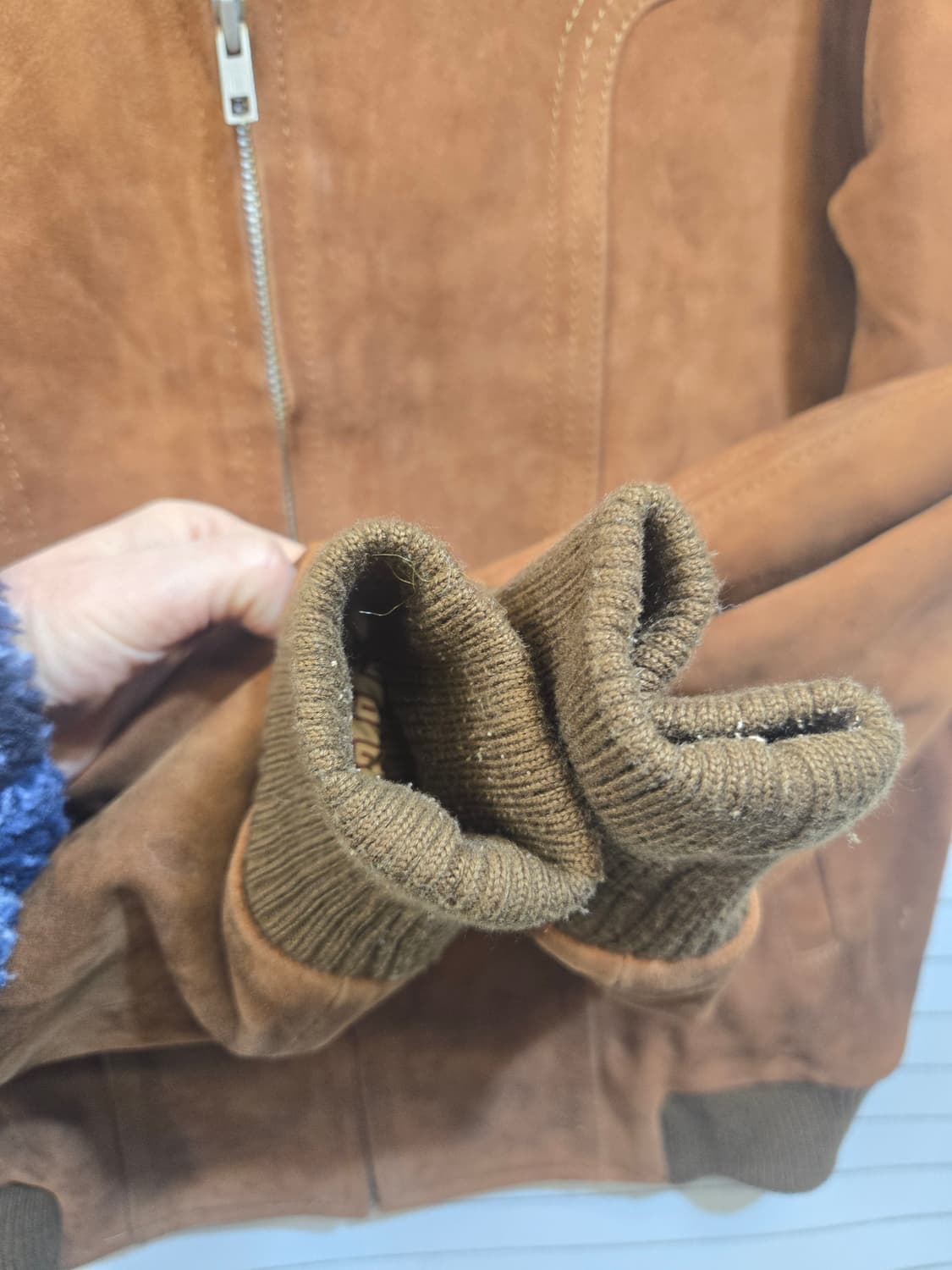 SAKURA 스웨이드 봄버 자켓 브라운 상품이미지3