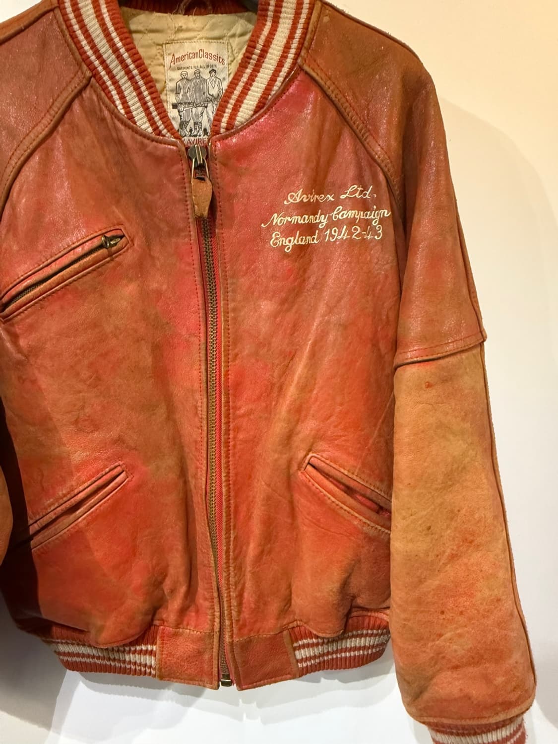 아비렉스 리얼레더 페이딩 빈티지 자켓 avirex 상품이미지3