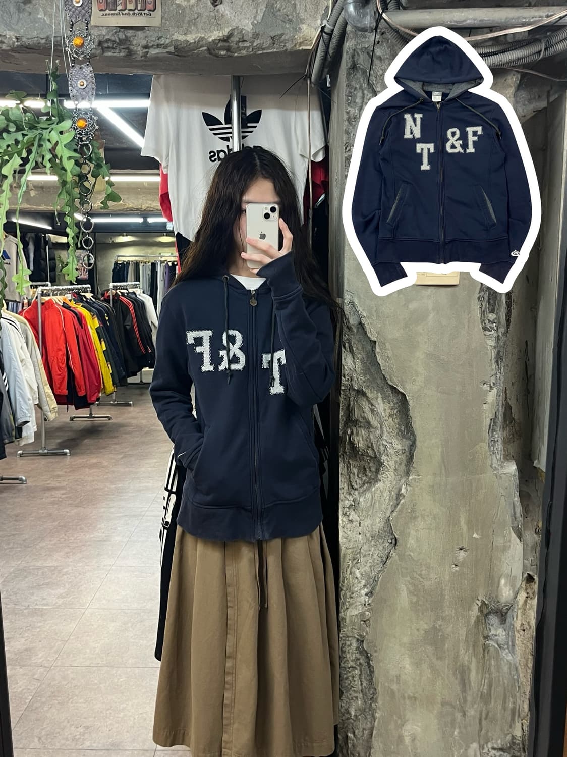 나이키 레터링 후드집업 네이비 S #csz1864 상품이미지1