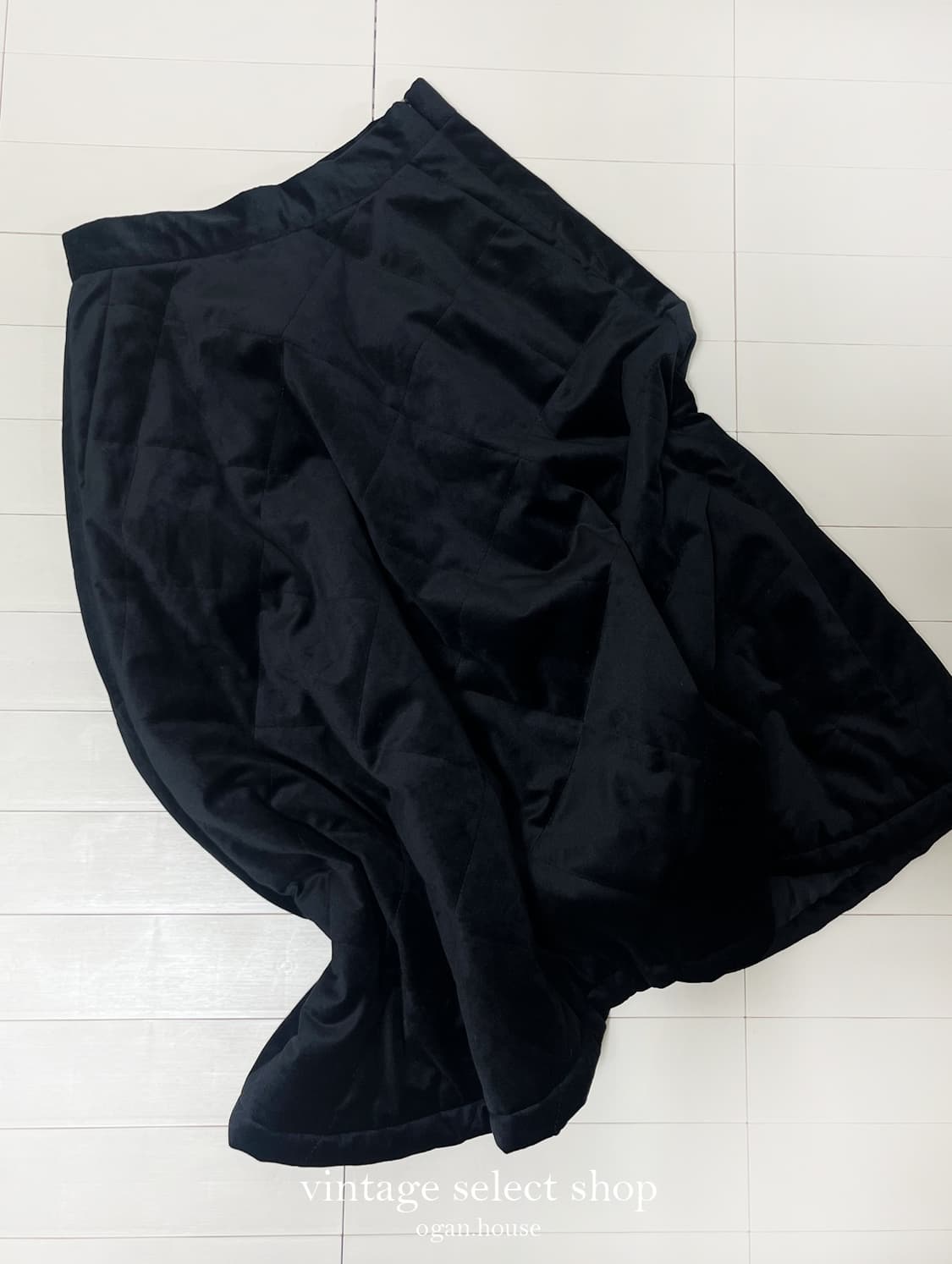 vintage black quilting skirt 상품이미지1