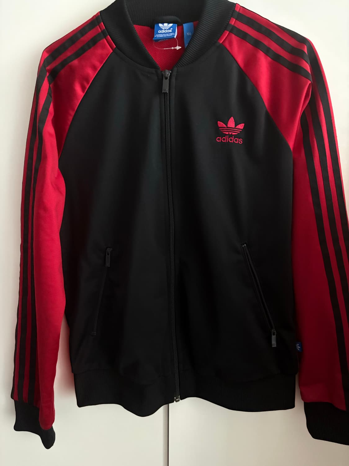 아디다스 희귀 유로파 블랙 레드 검정 빨강 트랙탑 져지 L 100 상품이미지1