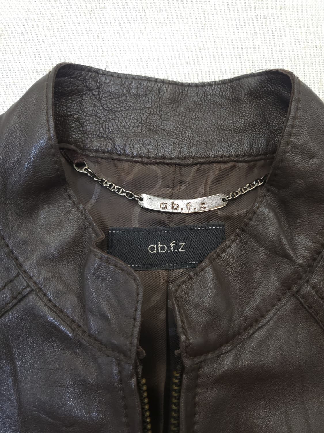 브라운 레더 자켓 여성용 s 상품이미지3