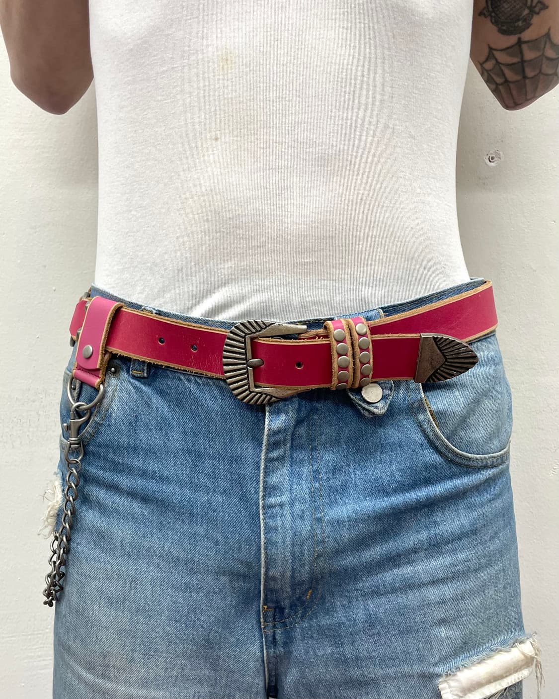 hot pink layered chain western belt 상품이미지2