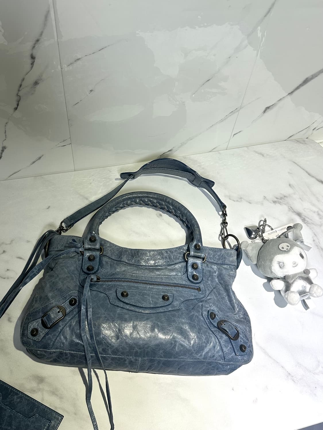 [A 정품] 발렌시아가 시티 모터백 퍼스트 블루 상품이미지8