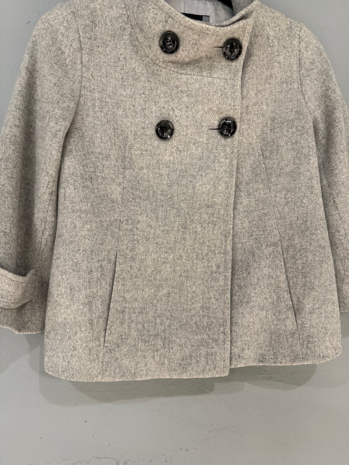 high-neck double button half coat 상품이미지9