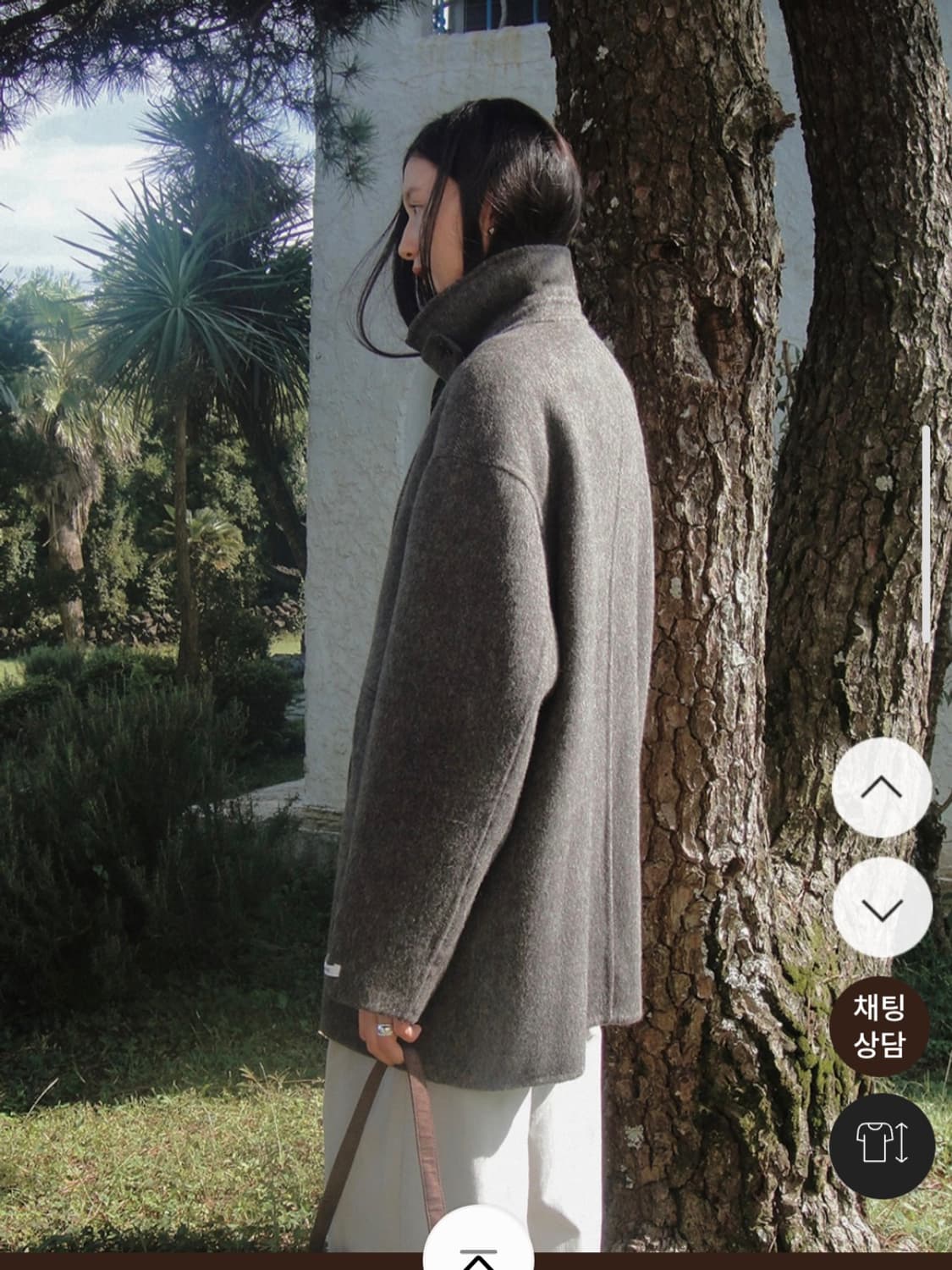 슬로우앤드 핸드메이드 하이넥 울 하프코트 원가 189000원 상품이미지5