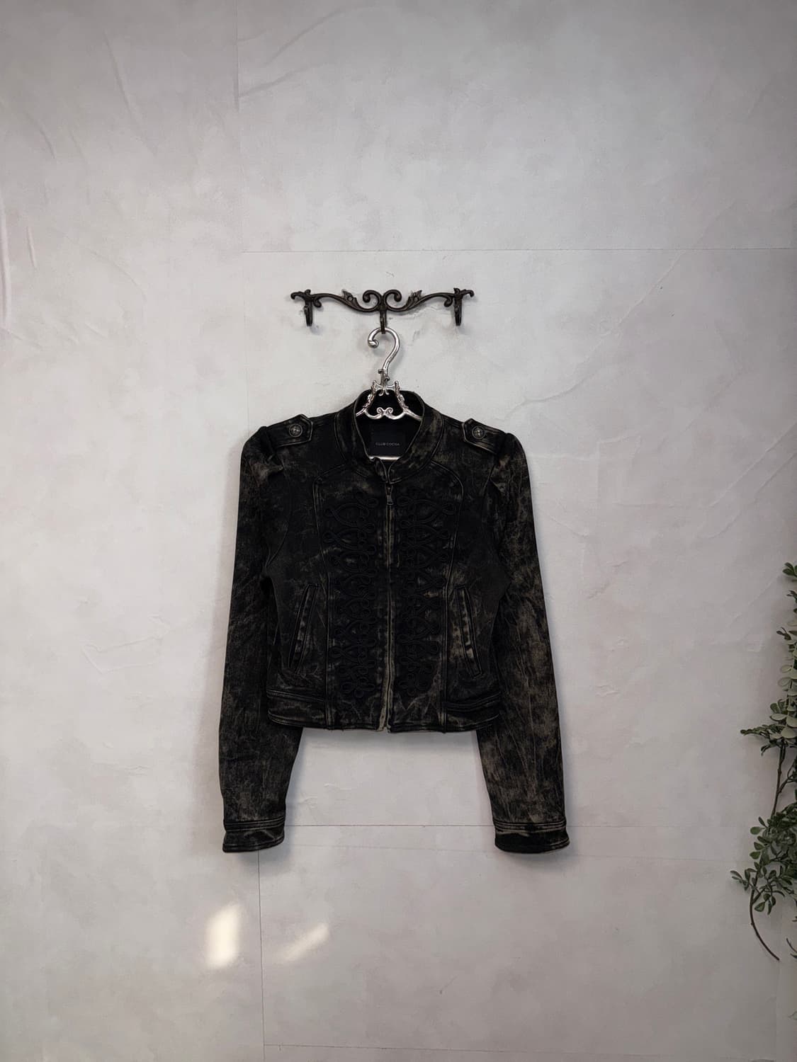 Washing black denim tie dye napoleon jk 상품이미지2