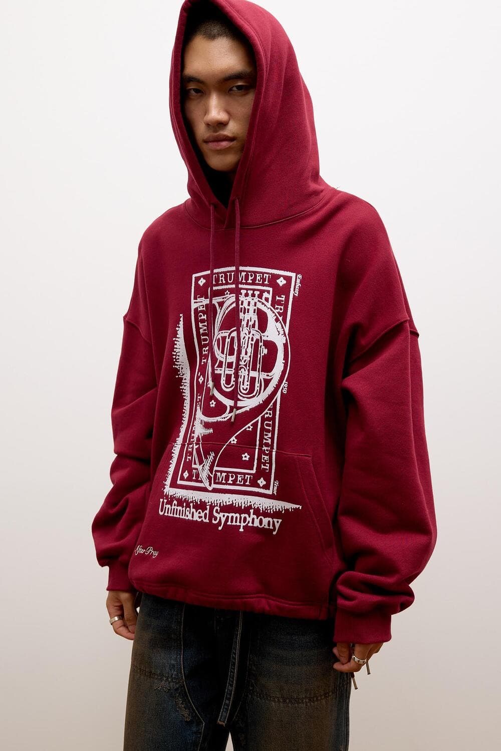 After Pray 애프터프레이 로고 포인트 스트링 오버핏 후드티 M 상품이미지1