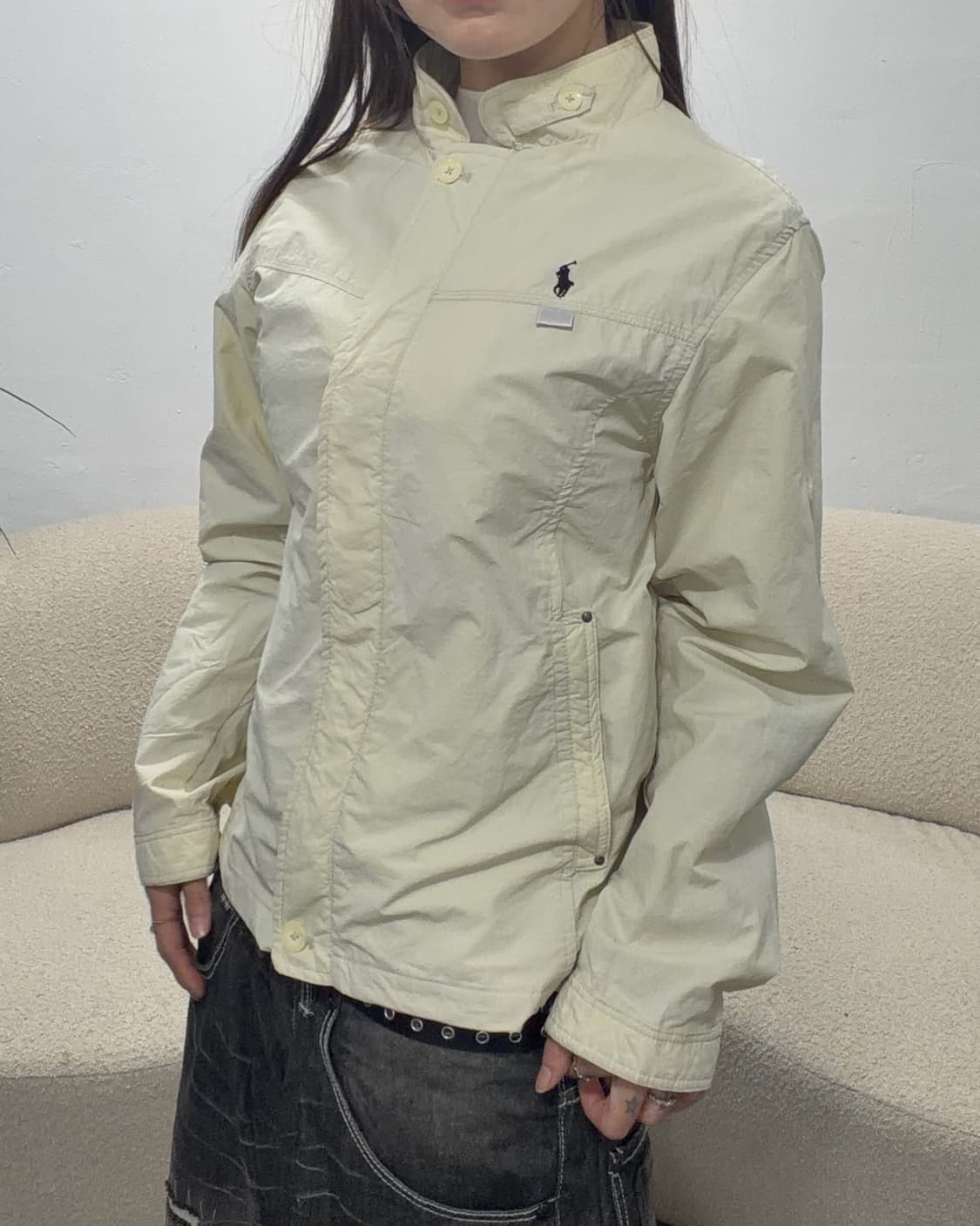 90s POLO 라이트옐로우 나일론 디테일자켓 상품이미지3