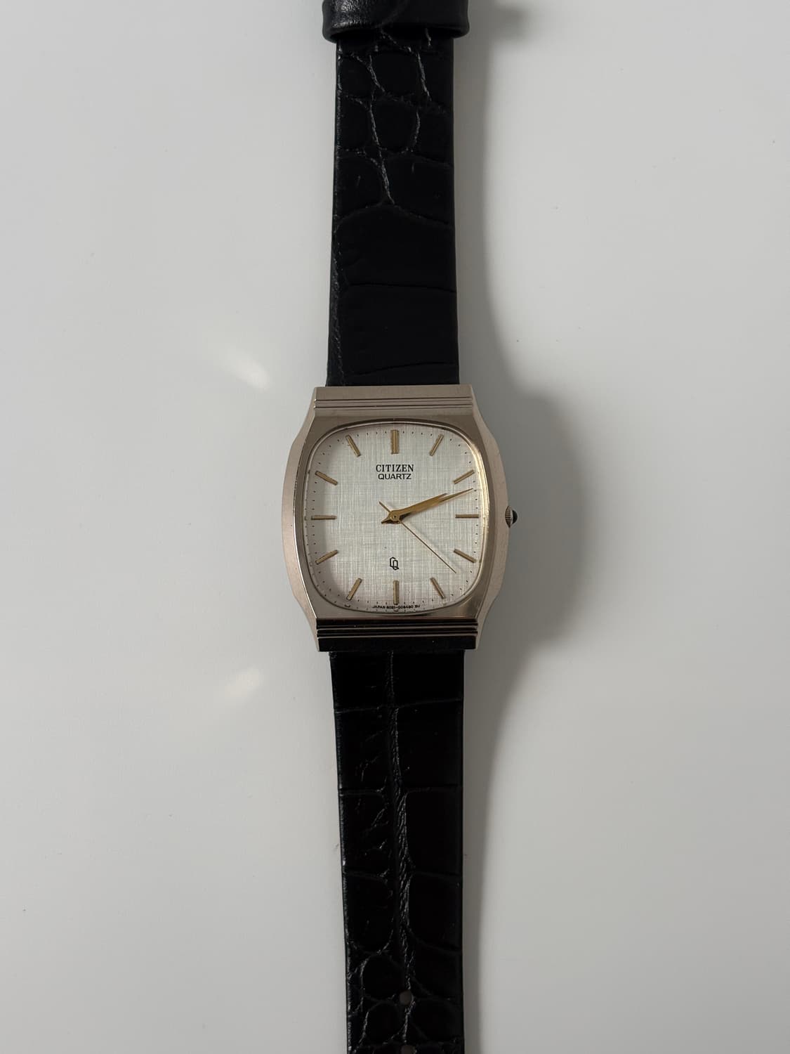 시티즌 1980년대 CQ 린넨 다이얼 골드 스퀘어 쿼츠 남성 상품이미지3