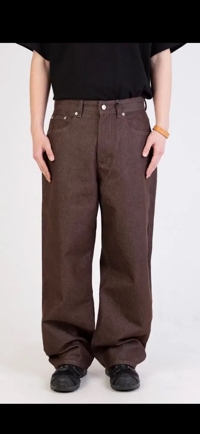999휴머니티 와이드 데님 브라운 팬츠 상품이미지1