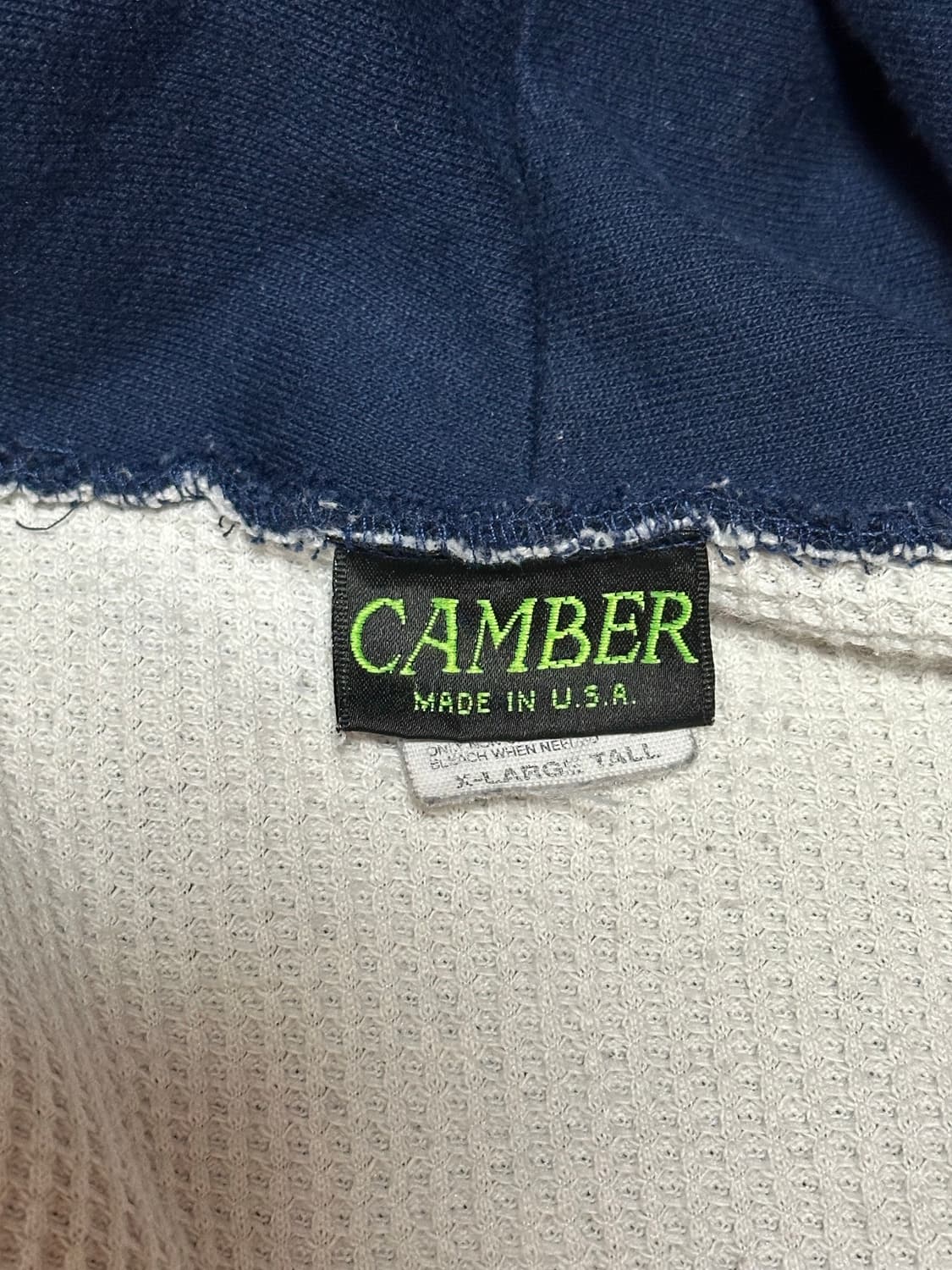 90s 빈티지 캠버 써멀 후드집업 네이비 XL 상품이미지3
