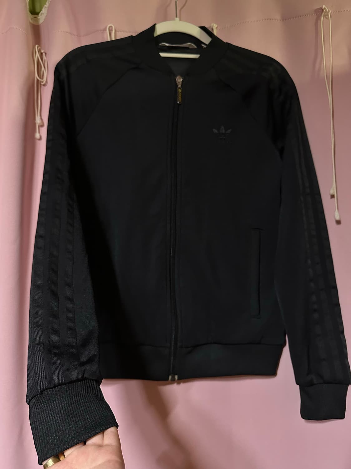 아디다스져지 아디다스 올블랙 트랙탑 아디다스 슈퍼걸 집업 블랙 불꽃져지 상품이미지1