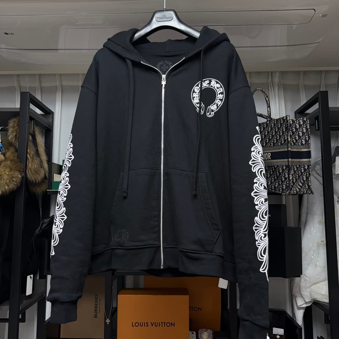 {L}크롬하츠 홀스슈 플로랄 헤비웨이트 후드집업 상품이미지1