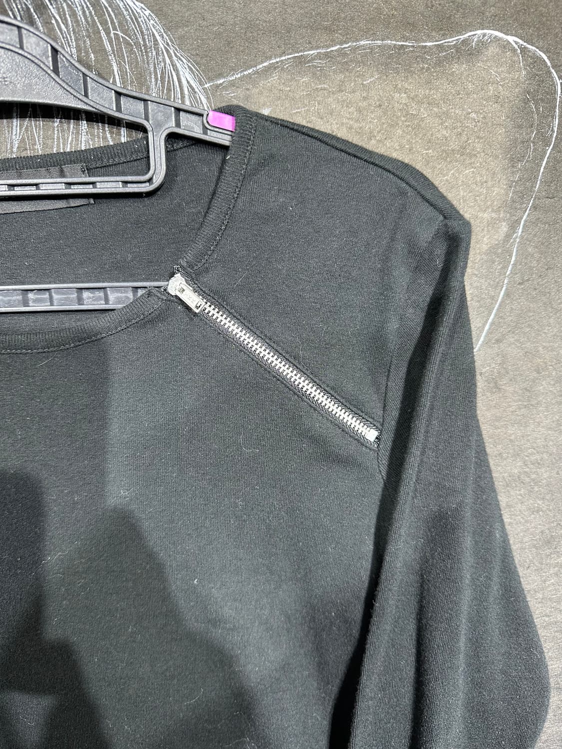 JPN peace now 사선 절개 날개 프린팅 고딕 슬리브 M 상품이미지8