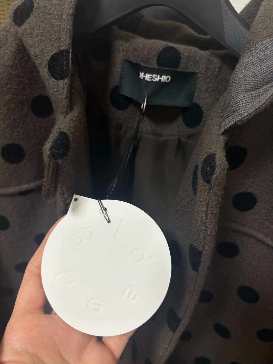 [오헤시오] HOODED HALF COAT, DOT BROWN 상품이미지2