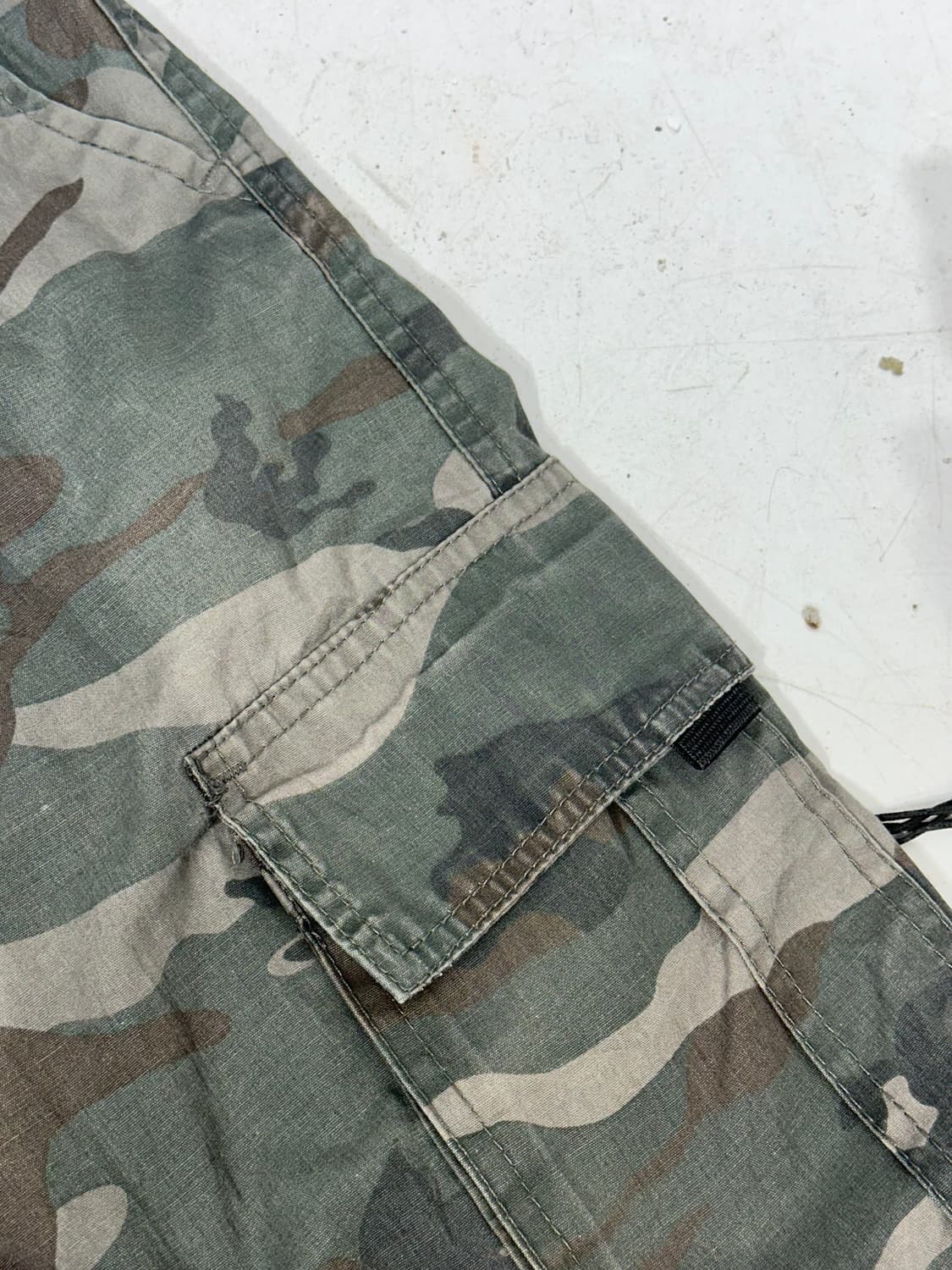 일본 빈티지 카키 무릅 절개 포인트 와이드 카고 팬츠  상품이미지6