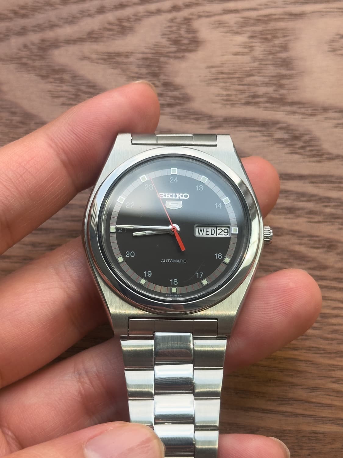 [초희귀/민트] 세이코 5 6309 - 매트 블랙 24H 다이얼 (레드  상품이미지3