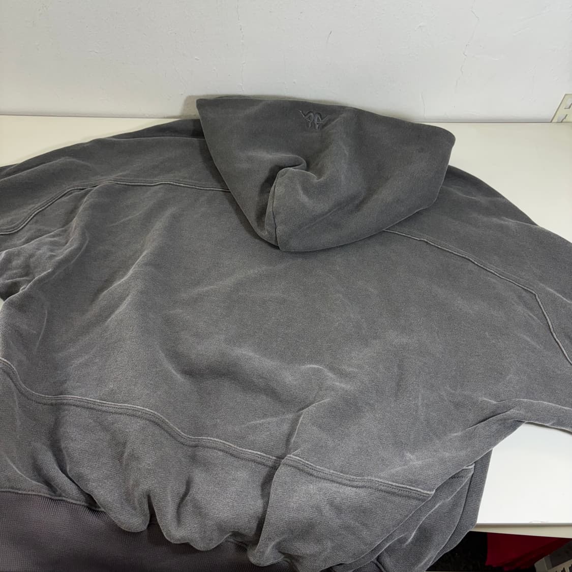 L-XL 카파 피그먼트그레이 가오리오버핏 스웻코튼 후드티 상품이미지4