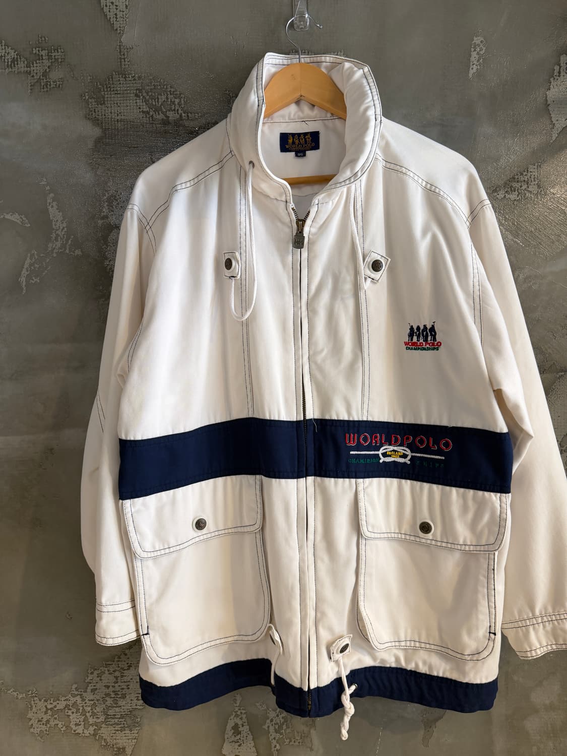 월드폴로 하이넥 집업 자켓 M 상품이미지1