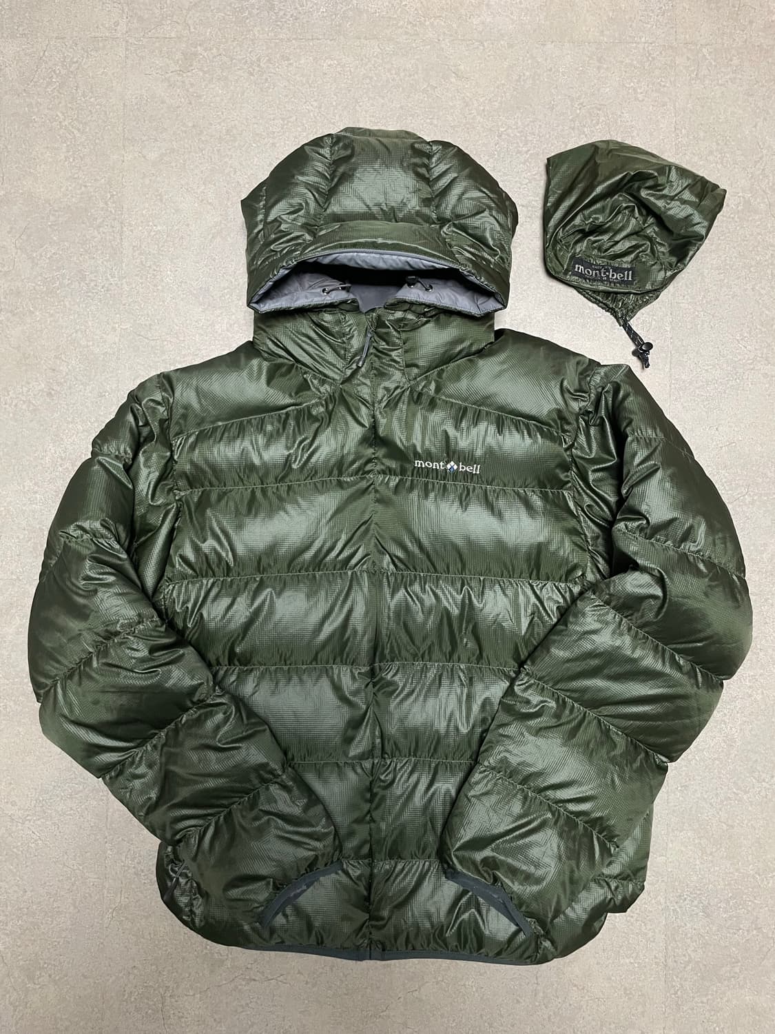 빈티지 재팬 몽벨 라이트 알파인 올리브 그린 경량패딩 800 상품이미지2