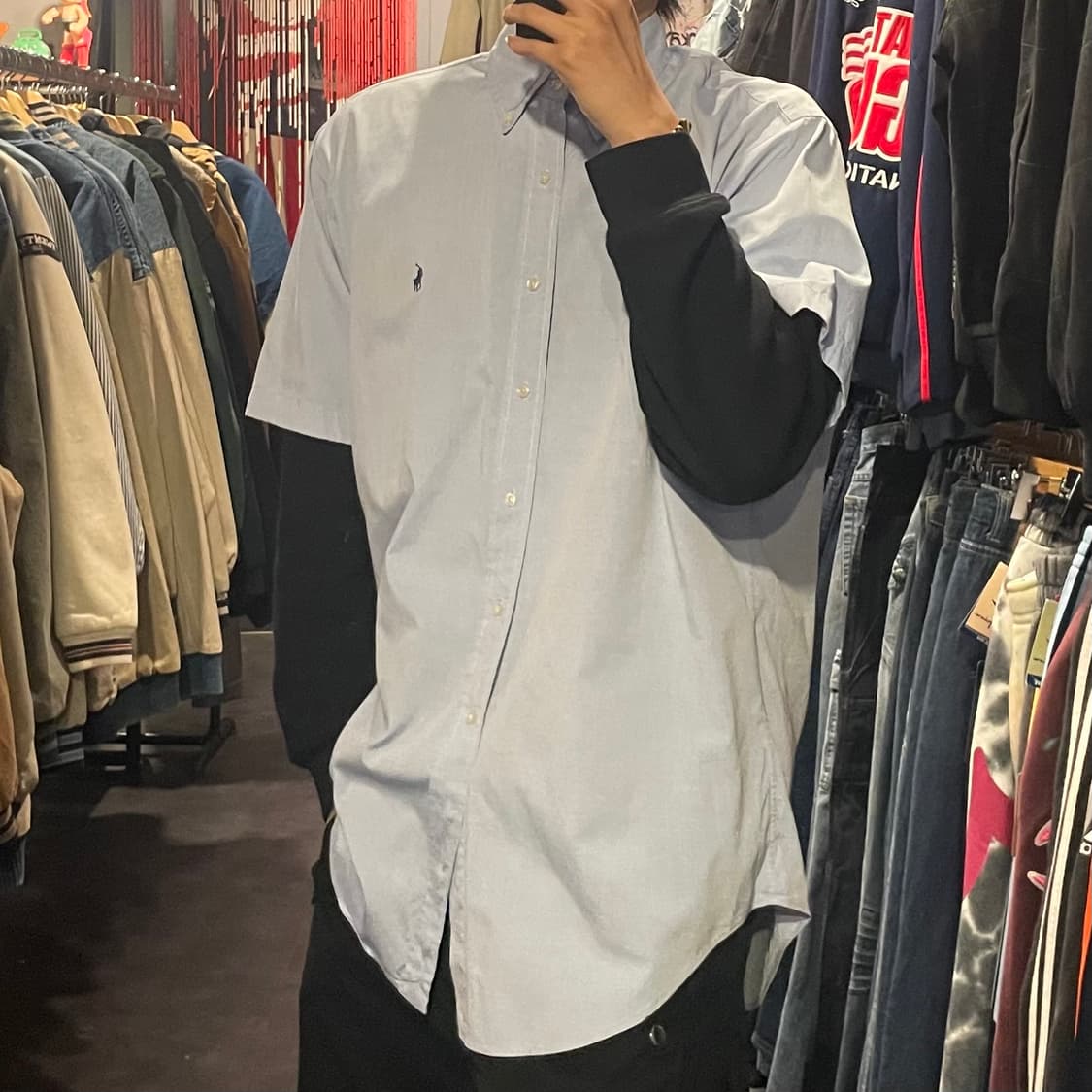 [IM] polo 폴로 라이트그레이시 블루 반팔셔츠 상품이미지5