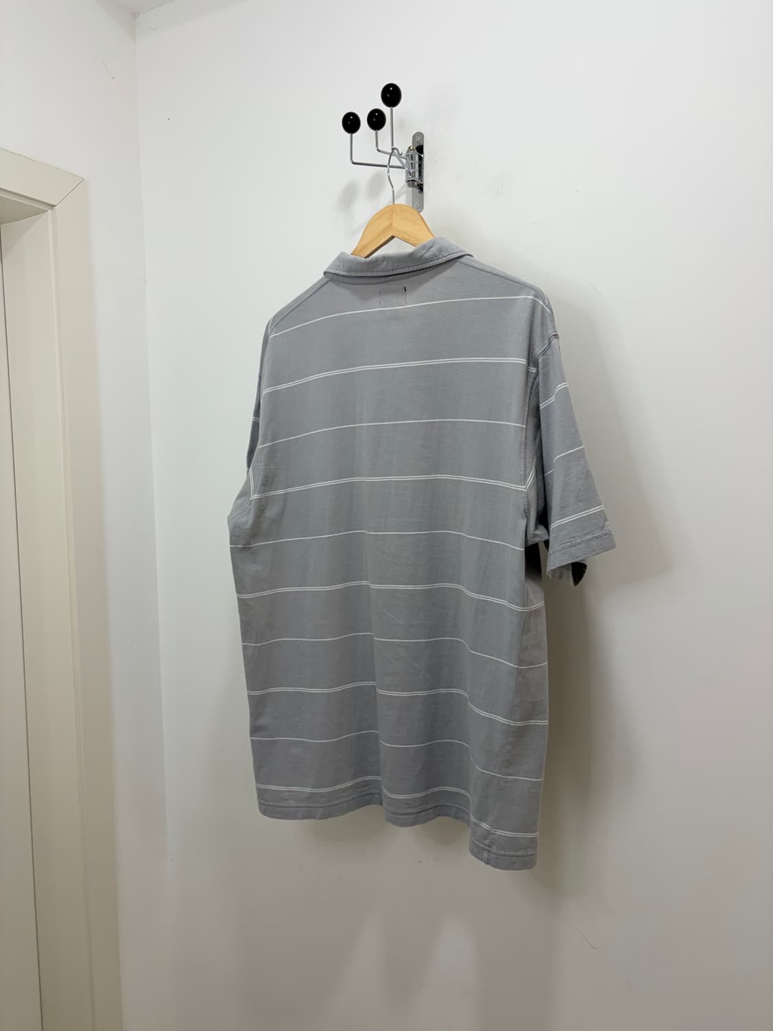  00s Stussy Authentic 스트라이프 그레이 반팔 티셔츠 상품이미지7