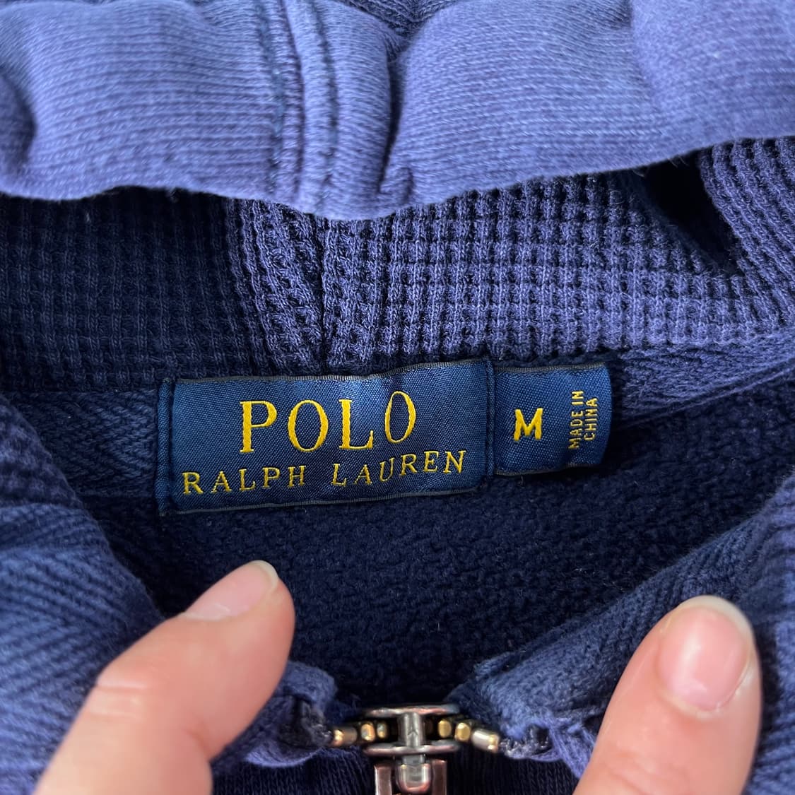 95 폴로랄프로렌 와플 블루 후드집업 상품이미지4