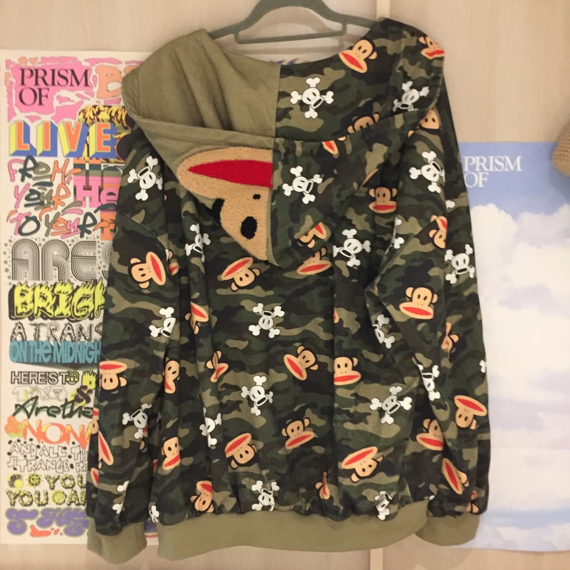 Romwe & Paul Frank 카모 후드티 M 상품이미지3