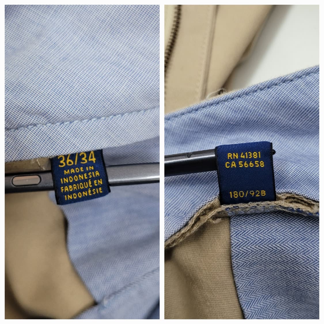 POLO 폴로 랄프로렌 스트레치 클래식핏 치노 팬츠 / 남 36 베이지 상품이미지8