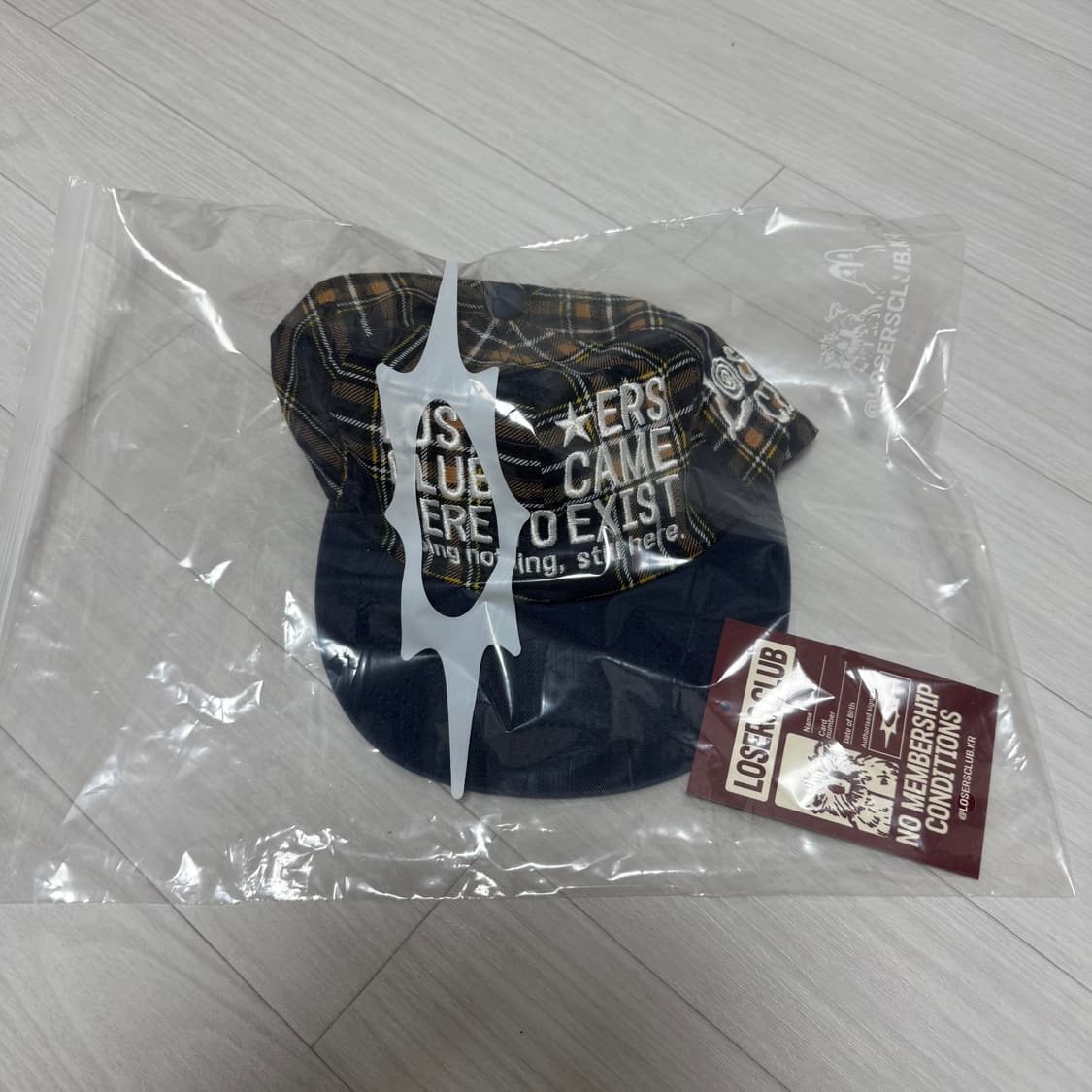 새상품) 루저스클럽 로고 워시드 투톤 캡 체크 상품이미지2