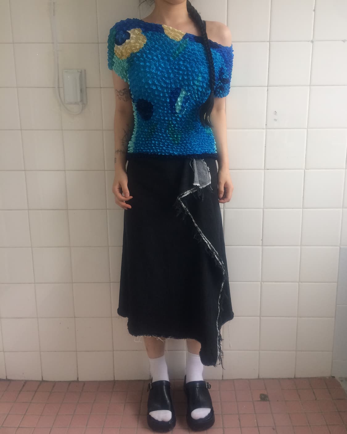 Drape point denim skirt 상품이미지5
