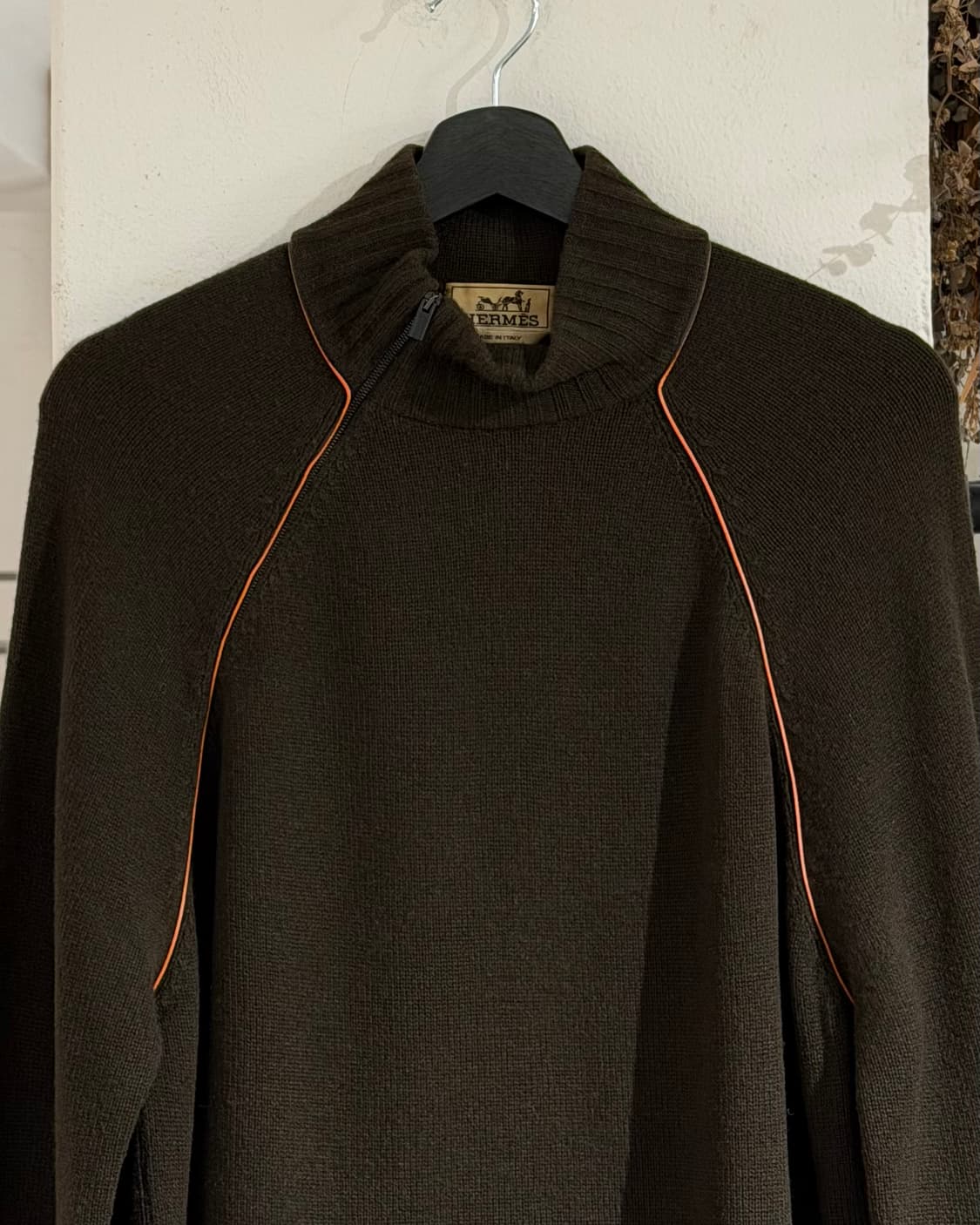에르메스 카키 지퍼 하이넥 니트 상품이미지4