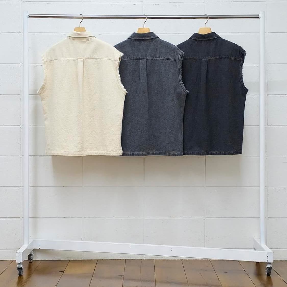 [4] unused 언유즈드 12oz 데님 베스트 상품이미지5