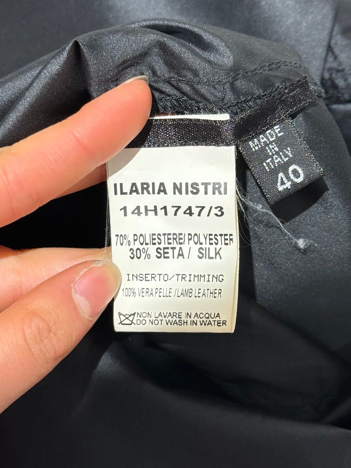 일라리아 니스트리 블랙 램스킨 폴리 실크 블렌드 집업 자켓 상품이미지8