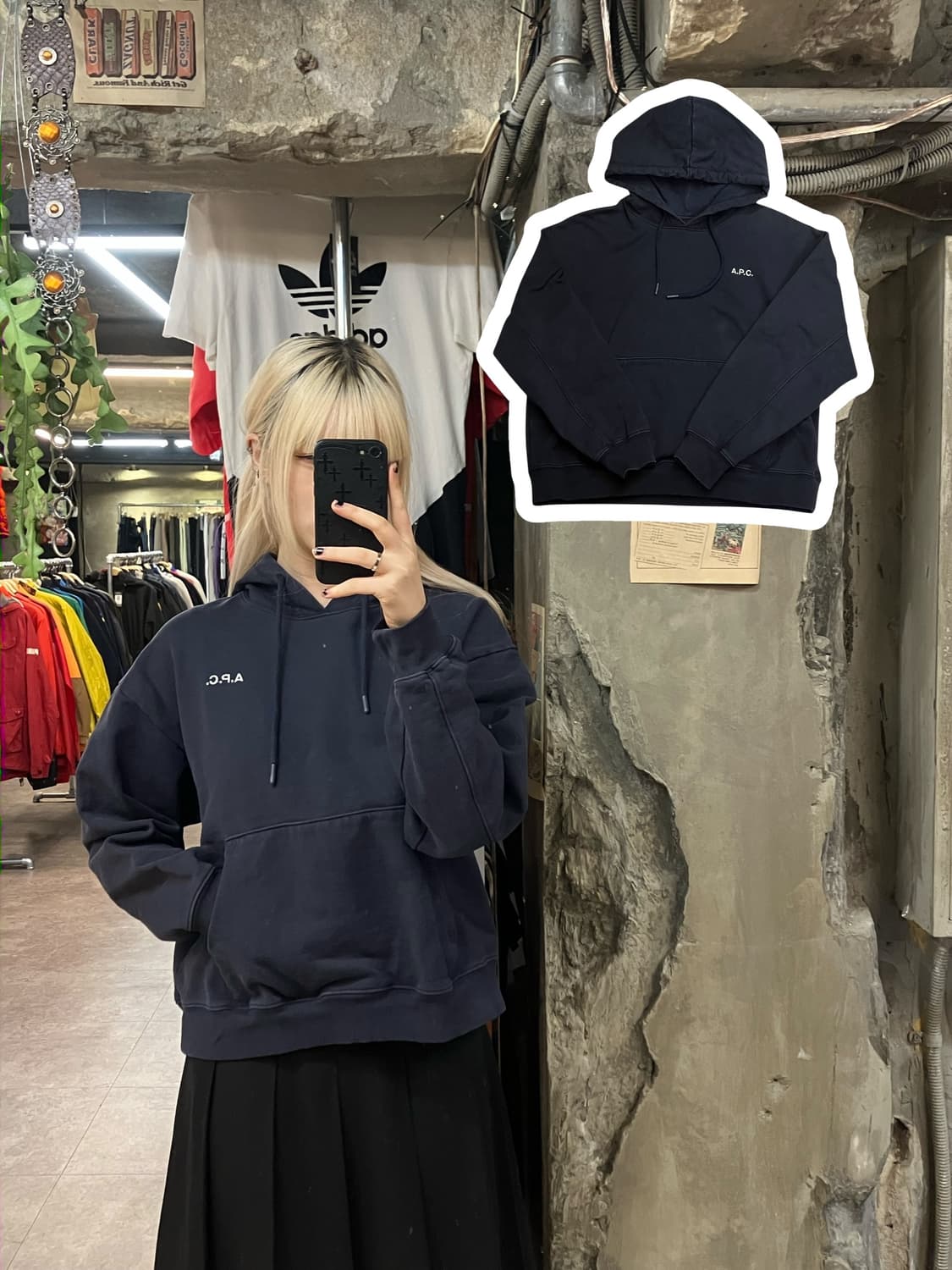 아페쎄 후드티 네이비 S #csz1817  상품이미지1