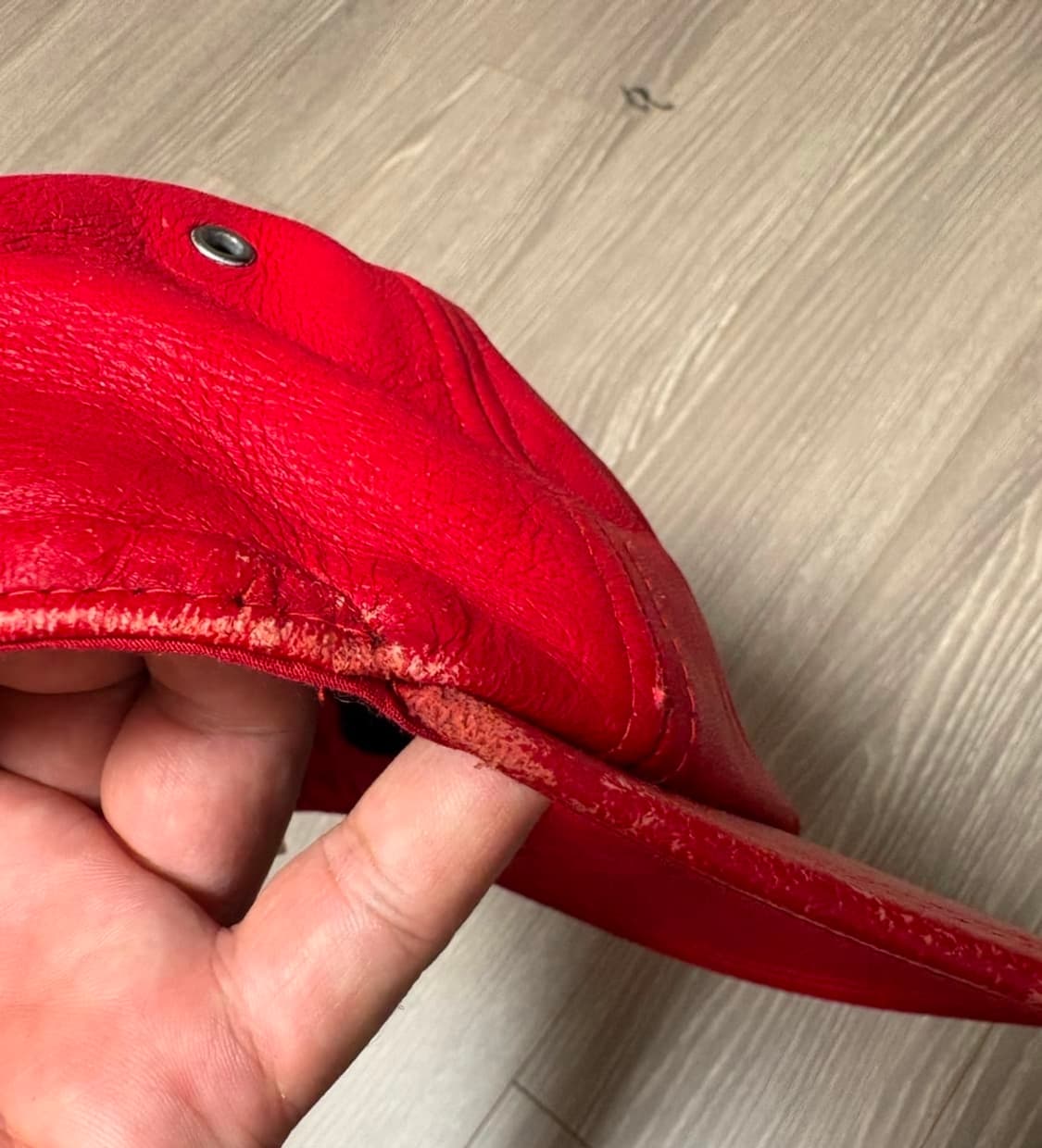 노스페이스 x 슈프림 레드 가죽 볼캡  상품이미지3