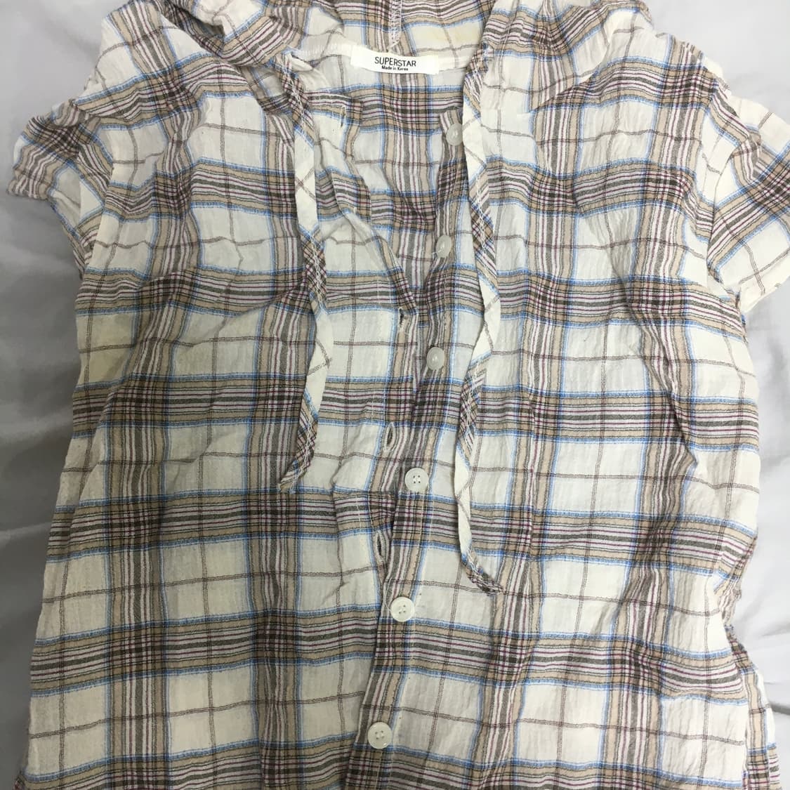 빈티지 체크 후드조끼 상품이미지3