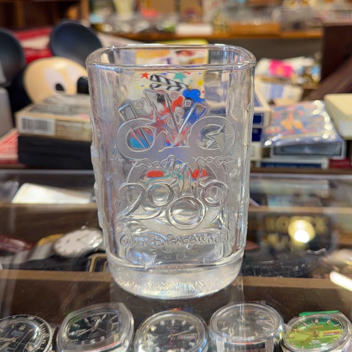 빈티지 소품 미키마우스 100주년 프랑스 유리컵 상품이미지3