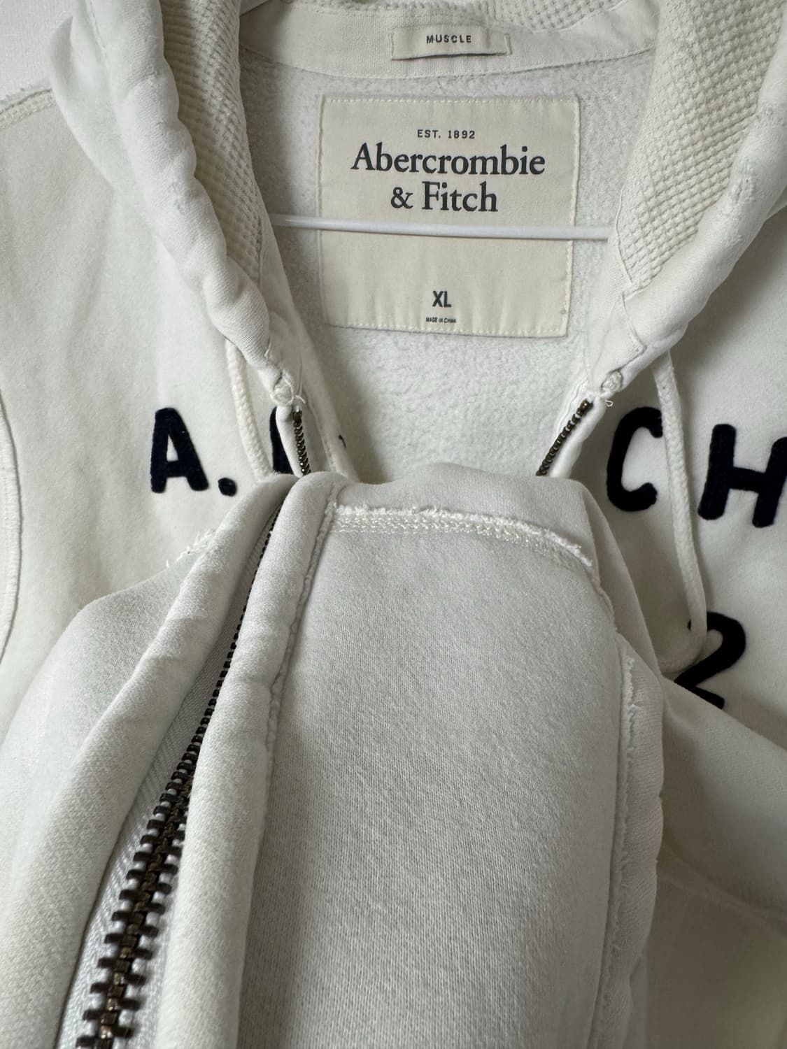 XL) 아베크롬비 화이트 후드집업 상품이미지4