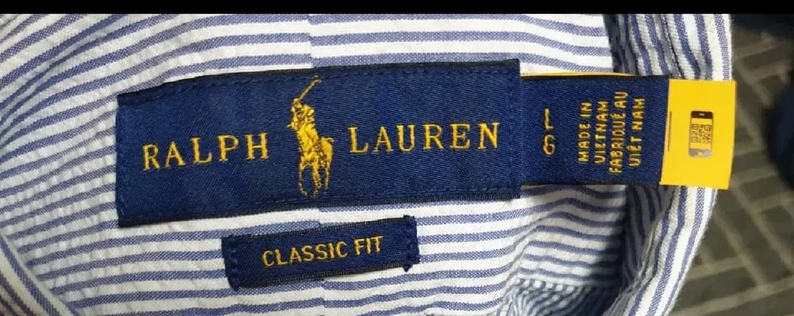폴로랄프로렌 클래식핏 포플린 뱅갈 스트라이프 셔츠 (L) 상품이미지2