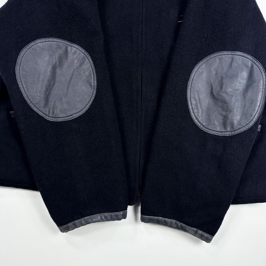 90s 폴로 랄프로렌 울 모직 앨보우 패치 블루종 L 상품이미지6