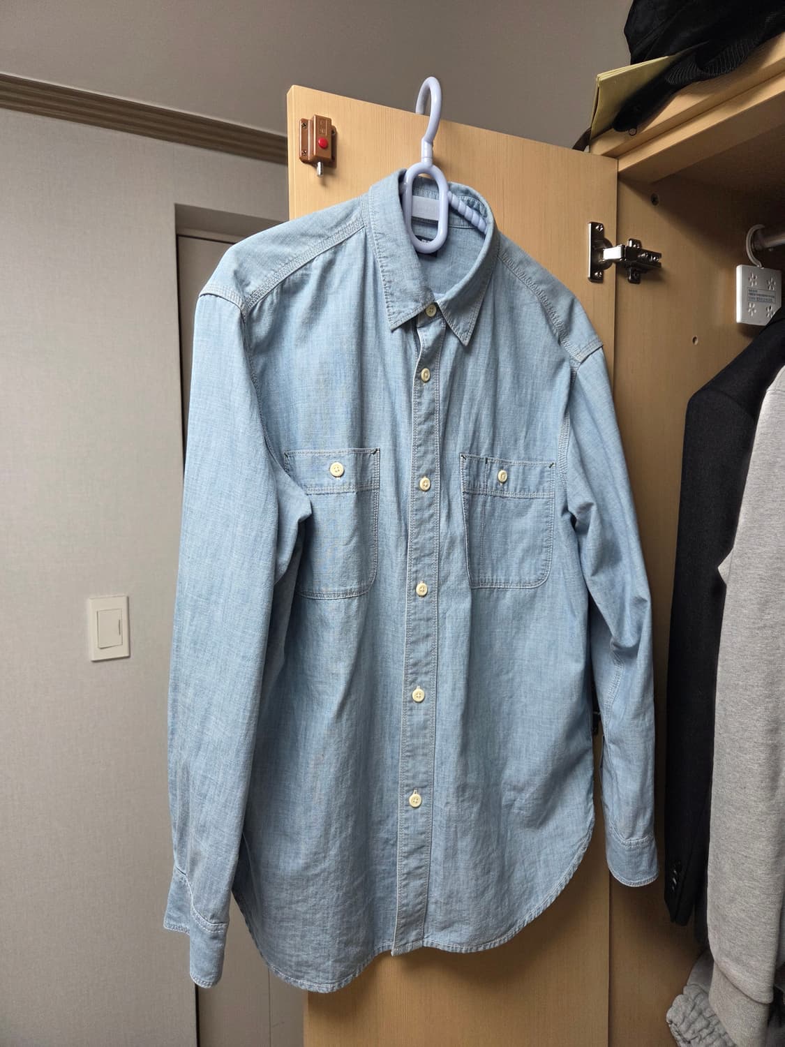 유니클로 샴브레이 워크 셔츠 M 상품이미지5